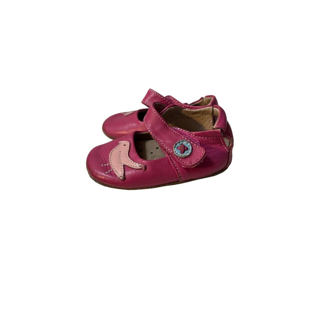Livie & Luca Pink Bird Soft Sole‎ Baby Shoes 6-12M Leather Toddler Mary Janes